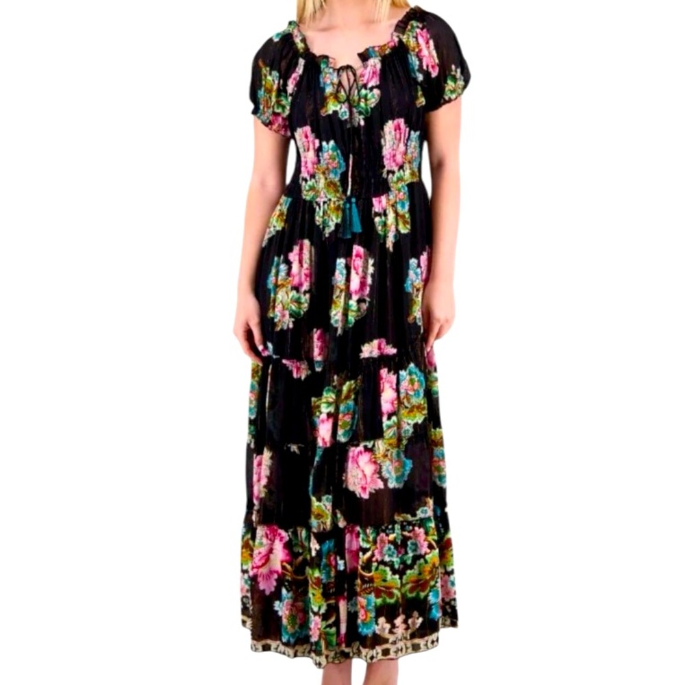 Advance Apparels Black Floral Maxi Dress